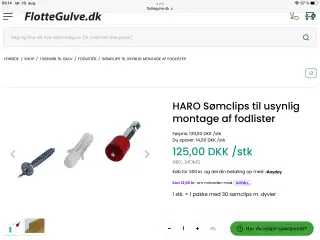 Usynlig fastgørelse af Fodlister