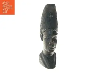 Sort træstatue af en person (str. 38 cm)