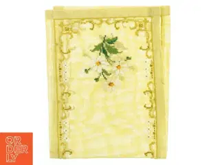 Broderet gul bordløber (str. 22x57 cm)