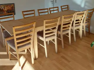Spisebordssæt til 10 personer 