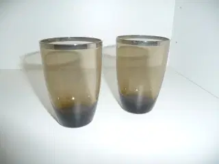2 gammel sodavands glas med sølv kant