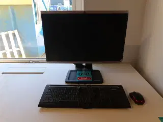 HP Compaq LA2205wg 22" skærm + keyboard, mus m.m.