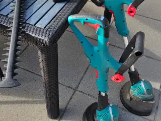 Kanttrimmer og hækkekliper og en skruemaskin