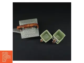 Keramik tekande og kopper sæt (str. Tekande. 15 eks. 11,5 cm. tekopper. 8,5 x 6,5 cm)