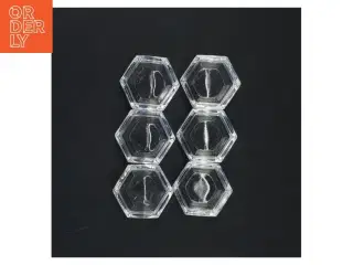 Sæt med seks glasfyrfadsstager (str. Ø. 5,5 cm. 6 styk)