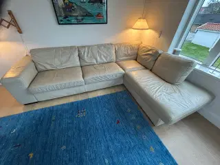 Chaiselong sofa med ægte læder