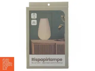 Rispapirlampe med LED lys (str. 15x27 cm)