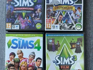3 stk. The Sims 3 spil og 1. The Sims 4, rollespil