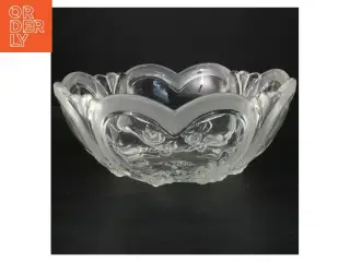 Glas skål med blomster design (str. 27,5 cm)