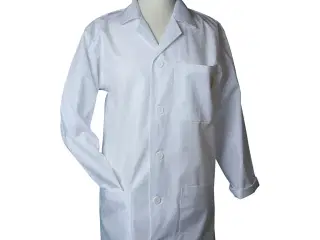 Hvid Malerkittel Large med 3 lommer - 85 cm lang