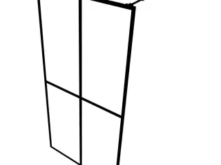 Bruseafskærmning 80x195 cm hærdet glas matteret