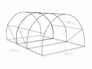 Drivhus 3,5 m² 450x300x200 cm