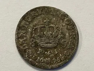 8 Skilling 1695 Danmark