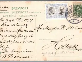 Julemærke 1907 på Postkort