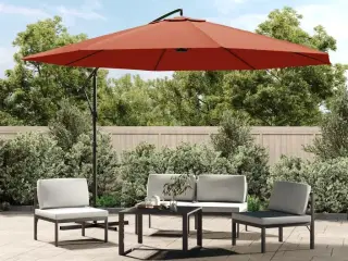 Hængeparasol 350 cm aluminiumstang terrakotta