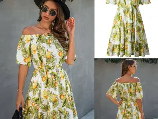 kjole-mini med flot print af Citrus frugter/M og L