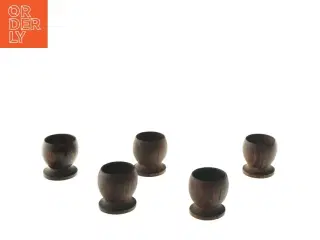 Æggebægrer af palisander, sæt af 5 (str. 5 stk Ø 4,5 cm højde 5 cm)