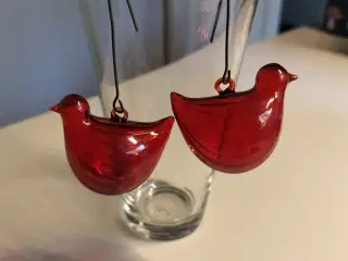 julepynt gammelt Juletræs ophæng 2 stk røde glasfu