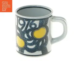 Keramikkop med farverigt mønster fra Royal Copenhagen (str. Ø 7 cm længde 7,5 cm)