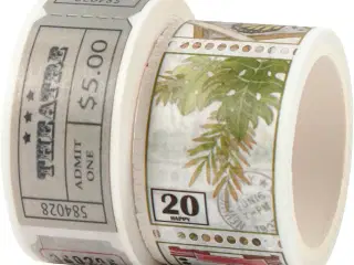 Masking Tape, Billet- og naturmotiver, L: 3+5 M, B: 20+25 mm, 2rl./ 1 pk.