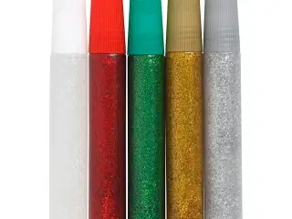 Glitterlim, ass. farver, 5x10ml/ 1 pk.