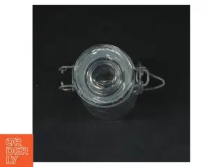 Glasbeholder med lås (str. Ø. 4,5 cm. længde, 8,5 cm)
