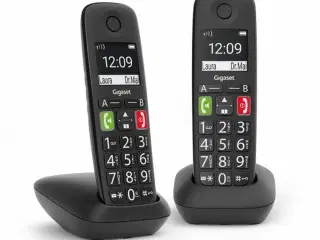 Trådløs telefon Gigaset E290 Duo - sort fastnettelefon med 2 håndsæt