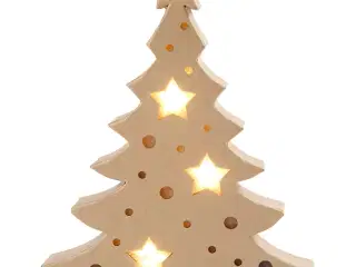 Juletræ Papfigur med Indbygget Lys - 27 cm