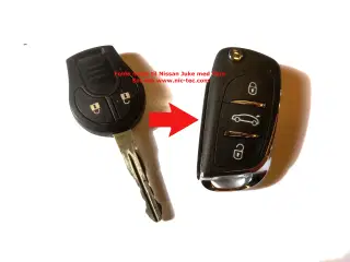 Nissan Nøgle , kan nu leveres som folde nøgle til flere modeller bla juke