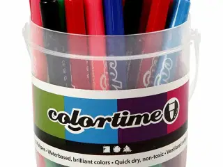Colortime Tusch, streg 5 mm, ass. farver, 42stk./ 1 pk.