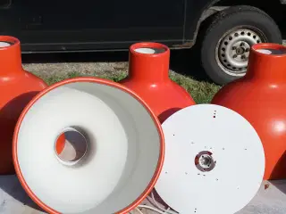 2 store vintage orange FDB loftpendel