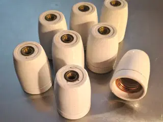 Porcelænsfatninger:  (Glaseret) - (E27 – 10 mm)