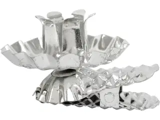 Forsølvet Lysclips til Juletræslys - 8 stk.