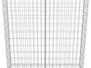 Gabionvæg med dæksler galvaniseret stål 100 x 20 x 100 cm