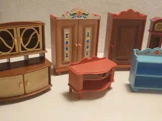 Vintage dukkehusmøbler i plast mærket Germany/Jean
