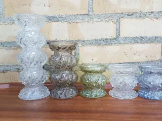 5 smukke vintage"Oberglas" vaser.