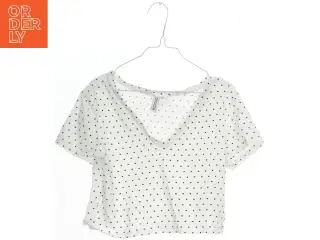 Hvid polkaprikket T-shirt fra Divided (str. S)
