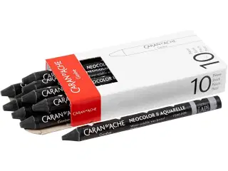 CARAN D’ACHE Neocolor II Vokspastel, Sort, 10 stk.