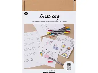 DIY Kit Tegning, Blandede figurer, pastelfarver, 1 pk.