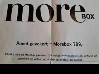 Åben gavekort til Morebox 