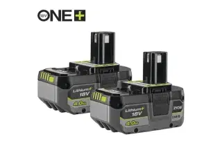RYOBI ONE+ 18V Lithium+ batteri 4,0 Ah – sæt med 2 (RB1840X2)