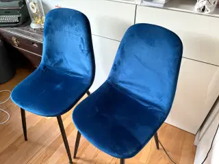 Blå velour stole 