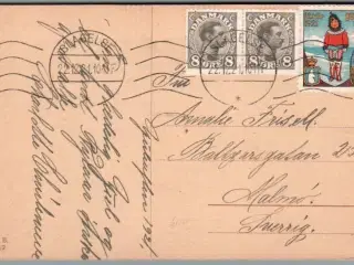 Julemærke 1921 på Postkort