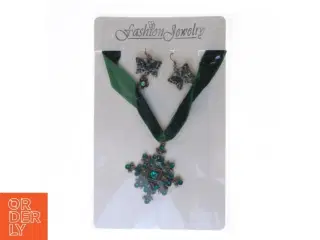 Grøn halskæde og ørestikker sæt fra Fashion Jewelry