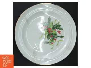 Juletallerkener med kristtorn motiv (str. Ø 23,5. cm)