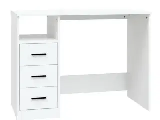 Skrivebord m. hylder 102x50x76 cm konstrueret træ hvid