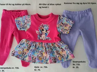 Dukketøj til Asi eller til dukker på 46cm.