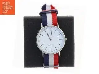 Armbåndsur med stribet rem fra Geneva (str. 23,5 cm)
