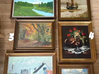 Malerier med guldrammer
