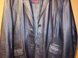 Sort læder blazer jakke str 44 Goldstein